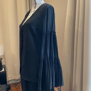 Elegant Black Bell Sleeve Blouse